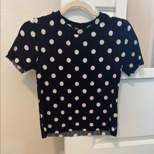 ZARA Polka Dot Shirt - Black and White
